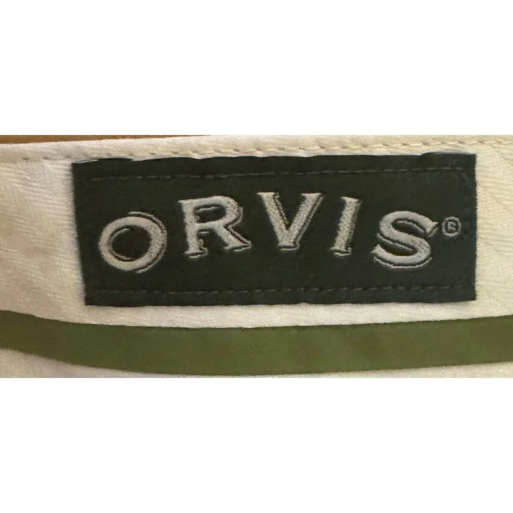 Orvis Flat Front Cotton Khaki Tan Chino Pants Mens 34x30